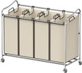 Simple Houseware 4-Bag Heavy Duty Rolling Laundry Sorter Cart by SimpleHouseware