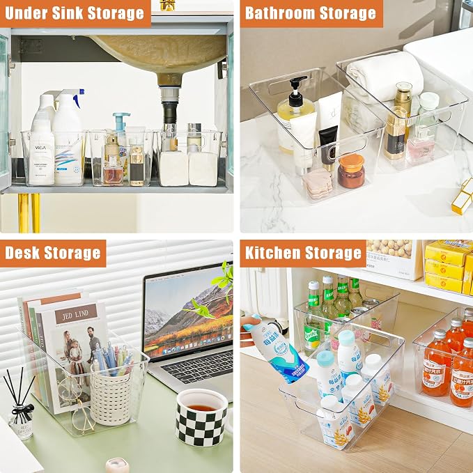 12 Pack Large Clear Plastic Storage Bins, Plastic Containers - Image 8