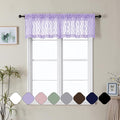 Aiyufeng Light Purple Valances for Windows, Chic Wavy Line Clip Jacquard Voile by Aiyufeng