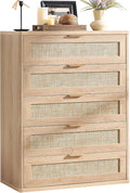 LEYAOYAO Rattan Dresser for Bedroom, Modern 5 Drawers Boho Dressers by LEYAOYAO-Findtheshiningpointofyourideallife%EF%BC%81