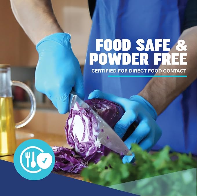 Synsafe 4 Mil - Blue Nitrile Exam Gloves –Disposable Latex Free & Powder Free – - Image 4