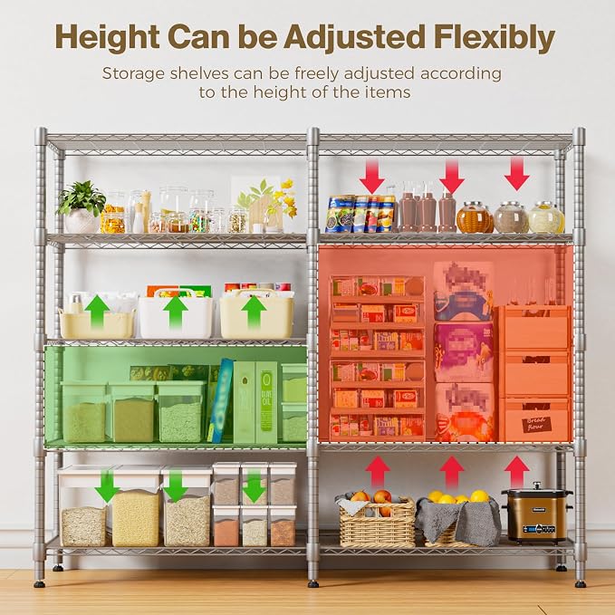 Himimi 72"W Wire Rack Shelving-2000LBS Capacity, Adjustable Storage Shelves - Image 5