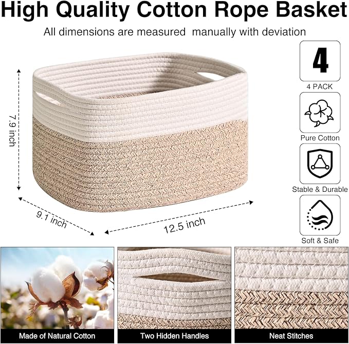 Storage Baskets for Shelves, Woven Storage Basket, Bins for Cube Storage - Image 3