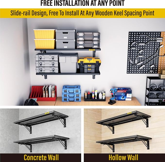 2pack-1.2x3ft Adjustable Rail Type Folding Storage Rack Shelf, Suitable - Image 6