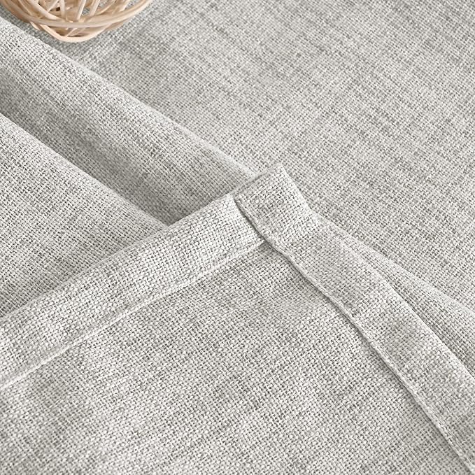 YoungsTex Light Grey Linen Curtains 63 Inches Length 2 Panels - Image 8