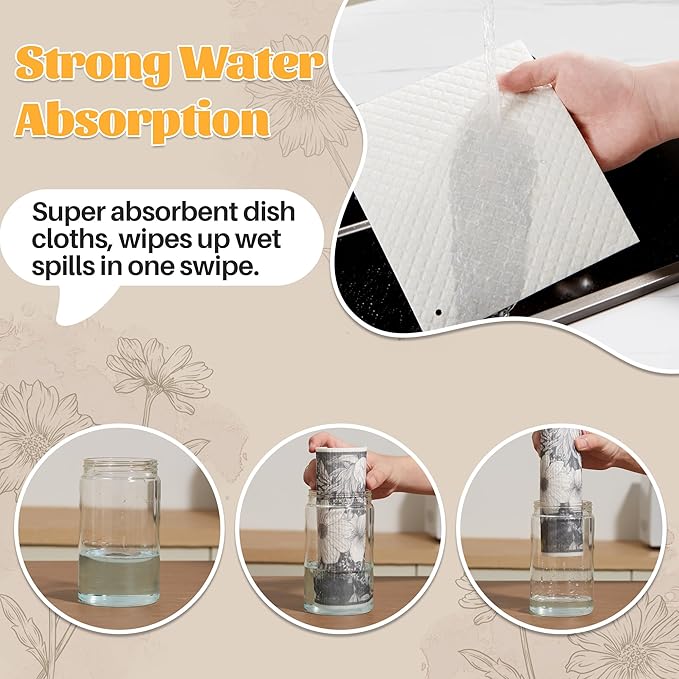 JOYMOOP 12 Pack Decorate Cleaning Cloth, Reusable Absorbent Dish Towels - Image 7
