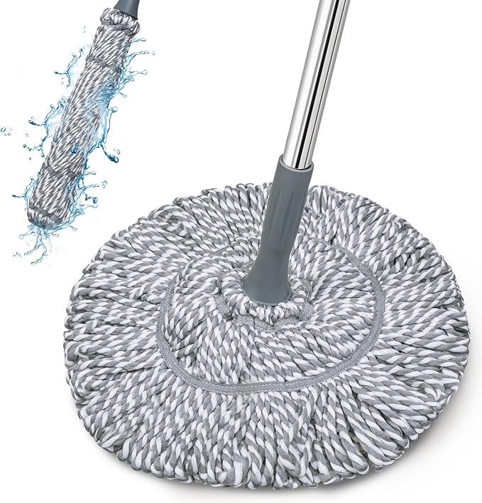 Self-Wringing Twist Mop for Floor Cleaning, Long Handled Microfiber Floor Mop by GRAREND