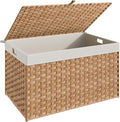 HOOBRO Storage Basket with Lid, 42.3 Gallon Wicker Basket, Handwoven Blanket by HOOBRO