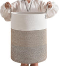 CLHMILY&Z 80L Laundry Basket Round Storage Rope Basket by ClhmilyZ