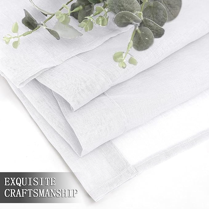 Tollpiz Short Sheer Curtain Linen Textured Living Room Curtains Sheer Light - Image 7