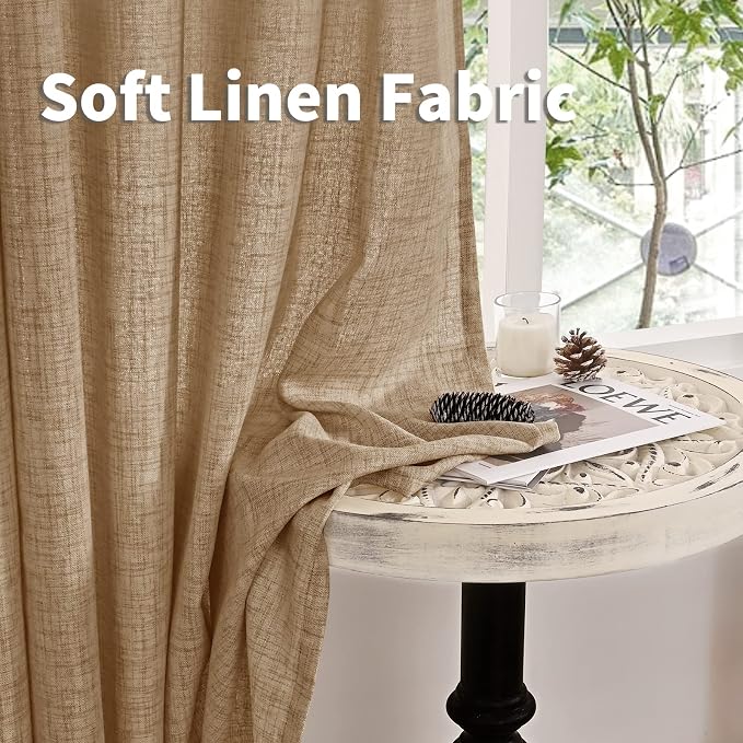 YoungsTex Burlap Linen Curtains 63 Inch Length - Image 8