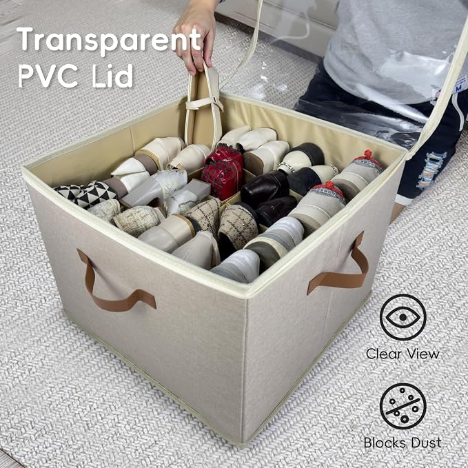 Shoe Organizer for Closet, 2 Pack Shoe Storage Bins - Image 4