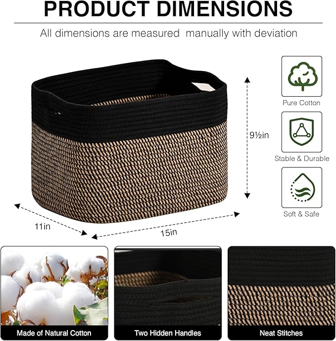 Woven Cotton Rope Storage Basket - Image 2
