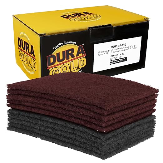 Dura-Gold Premium 6" x 9" Scuff Pads, 5 Each Maroon General Purpose & 5 Each by Dura-Gold