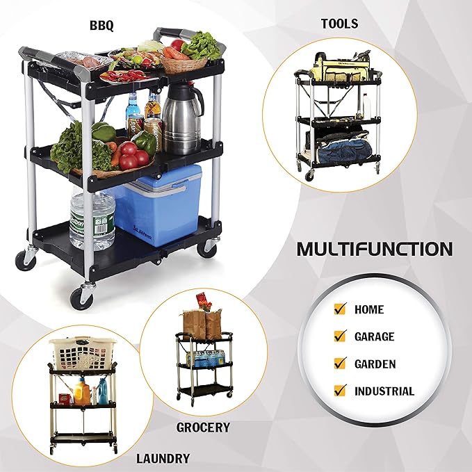 Olympia Tools 85-188 Pack-N-Roll Folding Collapsible Service Cart, 150LB - Image 5