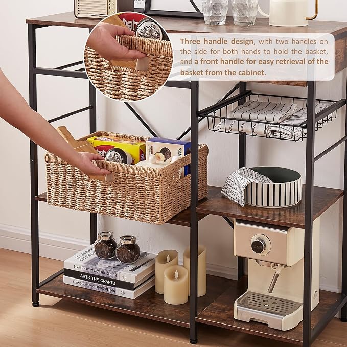 OIAHOMY Wicker Basket, Paper Shelf Basket - Image 5