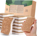 12Pack Natural Kitchen Sponge, Biodegradable Cellulose and Coconut Scrubber by JiedHiur