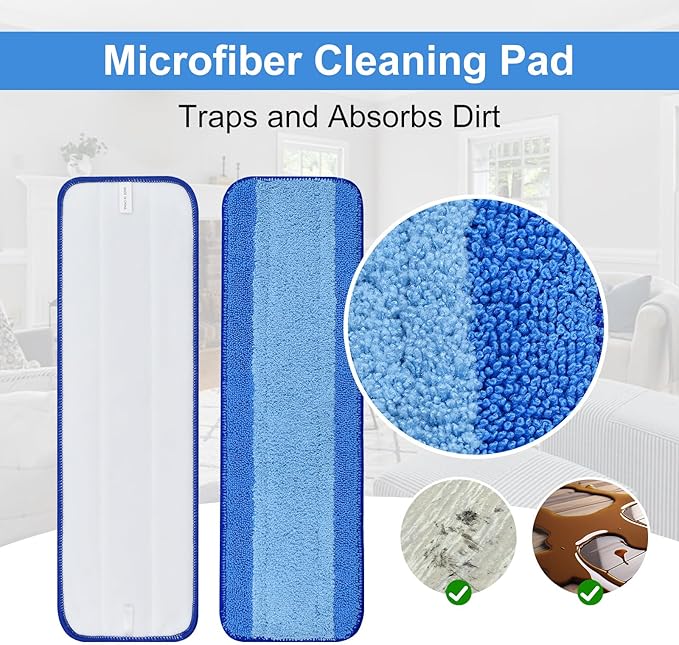 4 Pack Microfiber Cleaning Pad for Bona Mop Safe for Hardwood & Hard Surface - Image 2