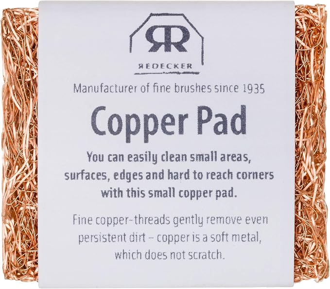 Redecker Copper Thread Mini Scrubber, 2 x 1-5/8 inches, Non-Abrasive Scouring - Image 3