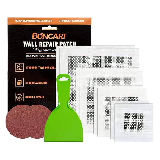 Drywall Repair Kit, Drywall Patch Repair Kit, 2/4/6/8inch Self Adhesive Repair by BONCART