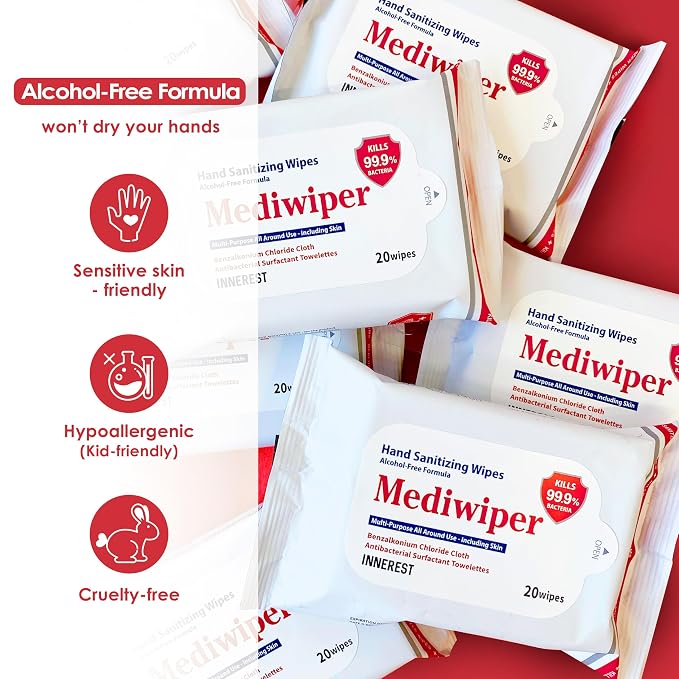 Mediwiper 500 Wipes Alcohol-Free Sanitizing Wipes Disinfecting Large Unscented - Image 2