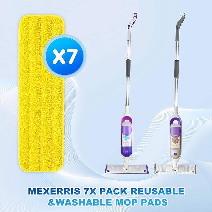 7 Count Reusable Mop Pads for Swiffer PowerMop -MEXERRIS Microfiber Wet Mops - Image 2