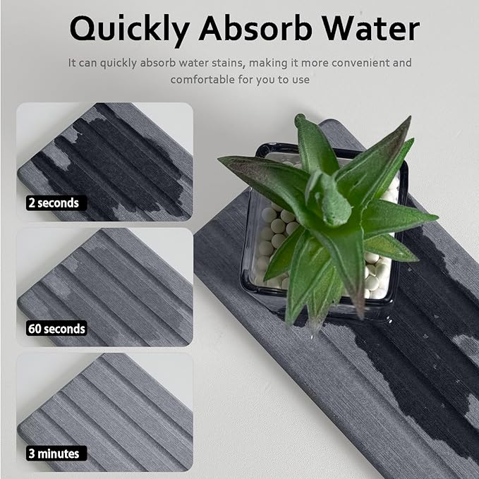 Set of 3 Diatomite Hand Soap Holder, Water Absorbing Stone Tray - Image 3