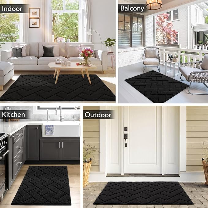 hicorfe Indoor Doormat, Welcome Door Mat TPR Backing Non Slip Mats 20"x31.5" - Image 2