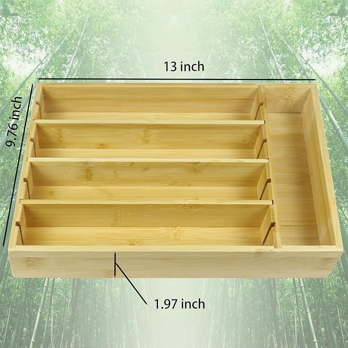 Kitchen Bamboo Drawer Organizer - Image 4