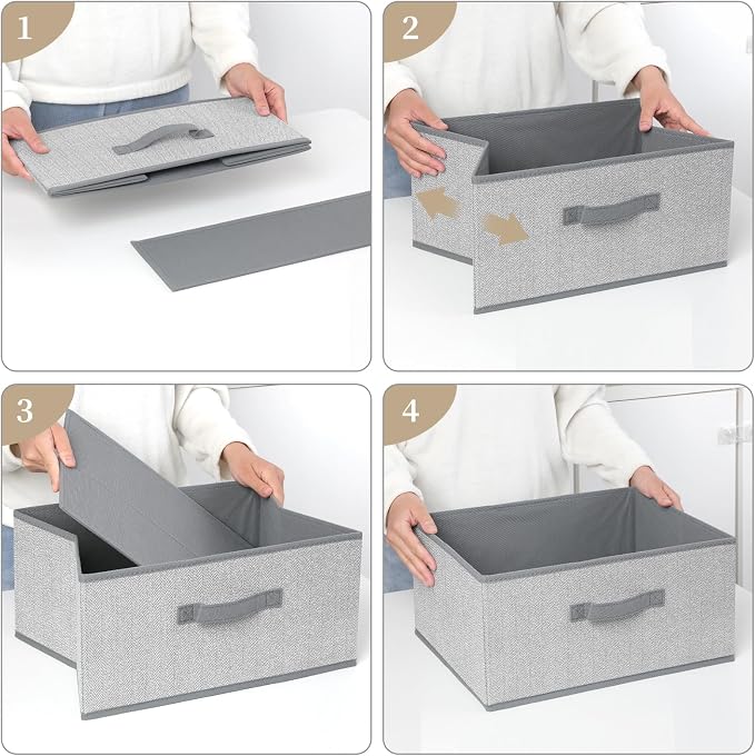 Storage Baskets, 15.7 Inch Woven Fabric Bins, Storage Cubes - Image 7