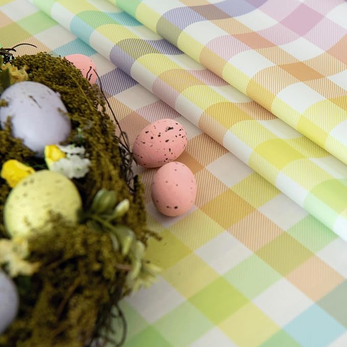 Waterproof Plaid Easter Tablecloth Fabric - Image 7