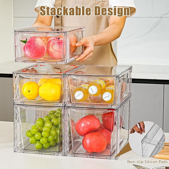 6Pack Pantry Organizers and Storage, Foods Organizer Bins - Image 4