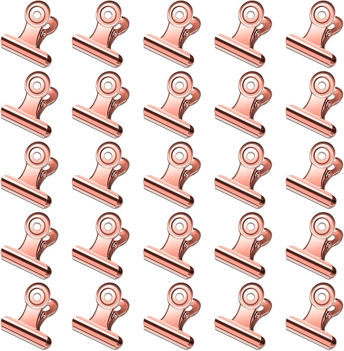 30 Pack Small Bull Clips 0.87 Inch Mini Metal Hinge Clips Binder Paper Hinge by Orcielo