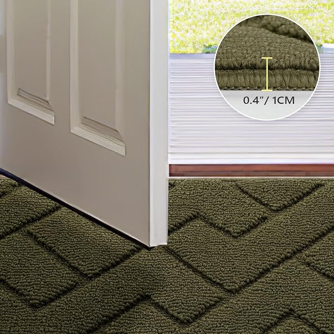 hicorfe Indoor Door Mat, Non Slip Door Mats, Absorbent Resist Dirt Entrance - Image 4