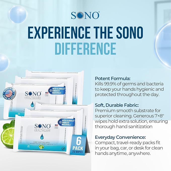 SONO Alcohol-Free Sanitizing Hand Wipes - Image 4