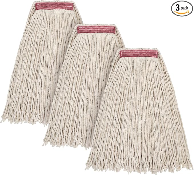 Matthew Cleaning 16oz 3Pack Cotton Floor Mop, Cotton Looped-Open String Heavy by MATTHEWCLEANINGPRODUCTS