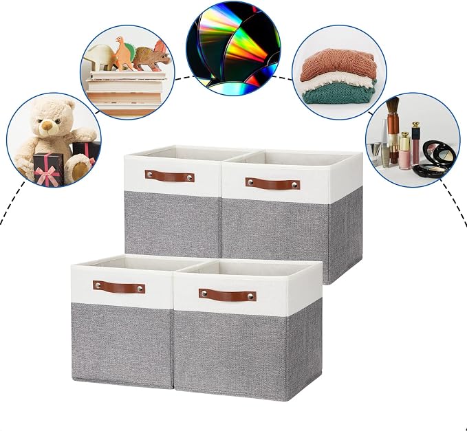 DULLEMELO Storage Cubes 12 inch, Collapsible Sturdy Cube Storage Bins - Image 3