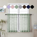 Aiyufeng Green Sheer Curtains Tiers 36 Inch Length 2 Panels Set, Airy by Aiyufeng
