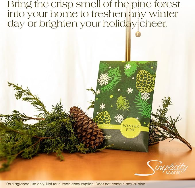 Simplicity Scents Winter Pine Scented Sachets Pack of 6, Fall & Winter - Image 4
