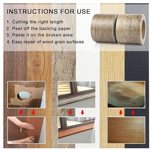 BOMEI PACK Wood Grain Repair Tape, Self Adhesive Repair Patch - Image 9