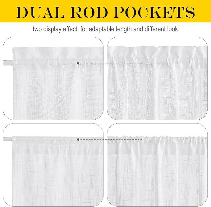 NICETOWN Sidelight Sheer Door Window Curtains - Image 3