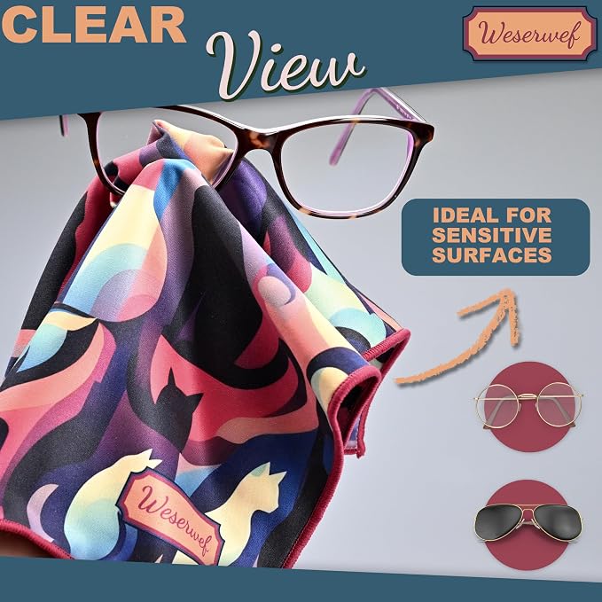 WESERWEF Design Microfiber Glasses Cleaning Cloth – Premium Cleaning Cloth - Image 6