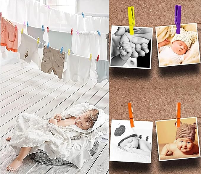 1.9 Inch Red Strong Wood Clothes Pins Hold Xmas Cards Papers Scrapbooking - Image 3
