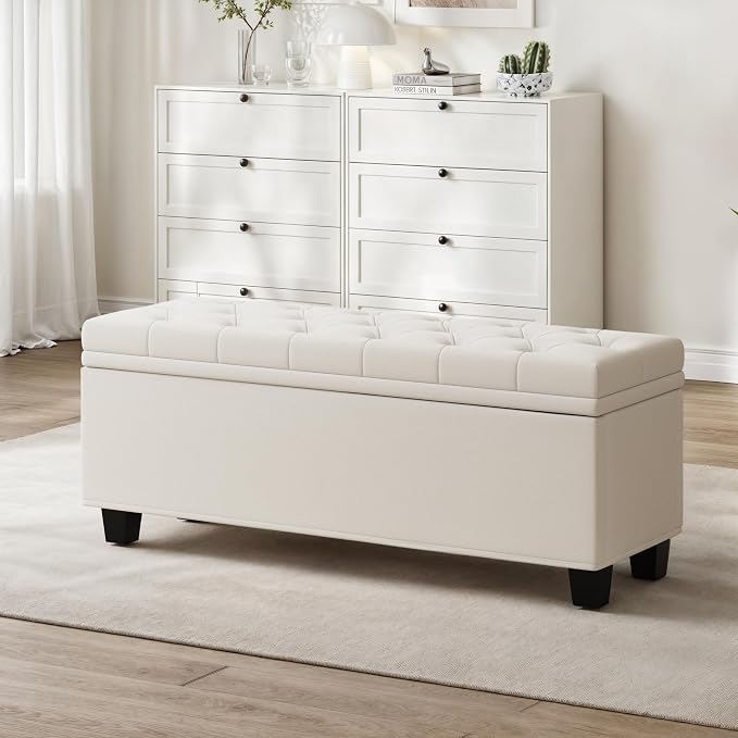 Maupvit Ottoman with Storage, Ottoman Bench with Lift Top, Upholstered Storage by MaupvitFurniture