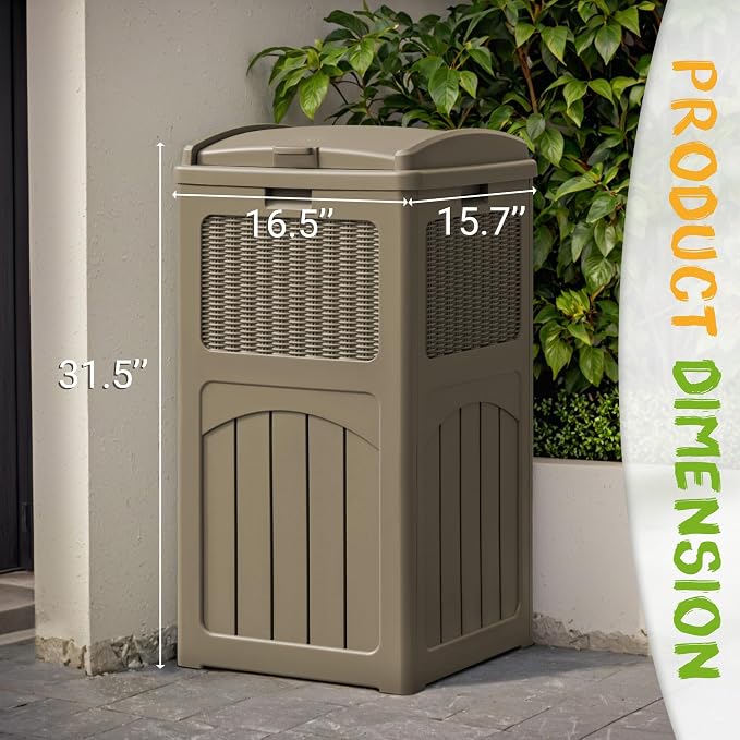 YESHOMY 2 Pack Outdoor Trash Can - Image 7