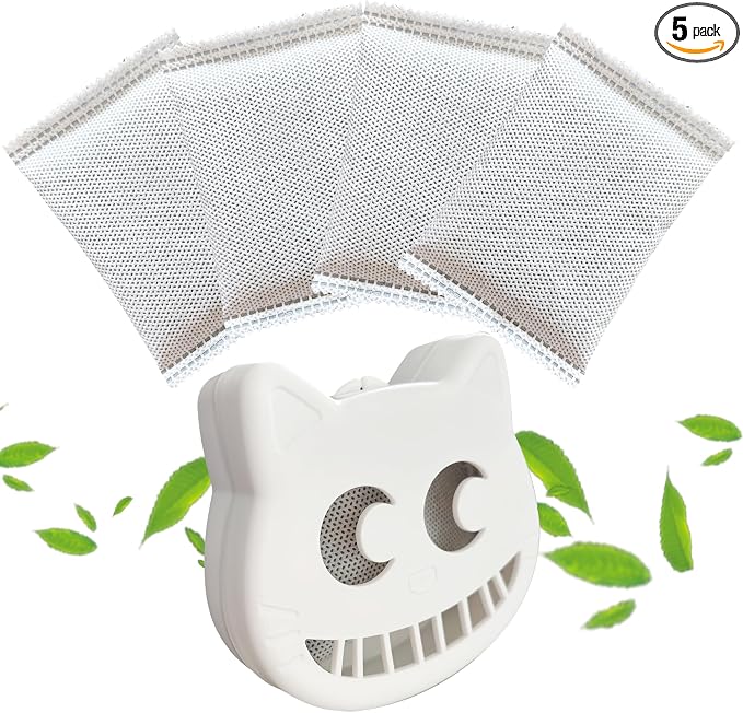 Unscented Cat Litter Box Deodorizer Kit Stick-On Activated Carbon Odor by Home