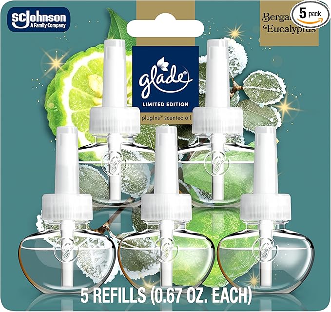 Glade PlugIns Refills Air Freshener, Bergamot & Eucalyptus, Scented and by Glade