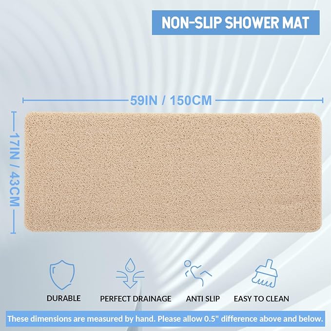 Non-Slip Bathtub Mat, 2 Pack Anti Slip Shower Mat, Fast Drying Bathtub Mats - Image 2