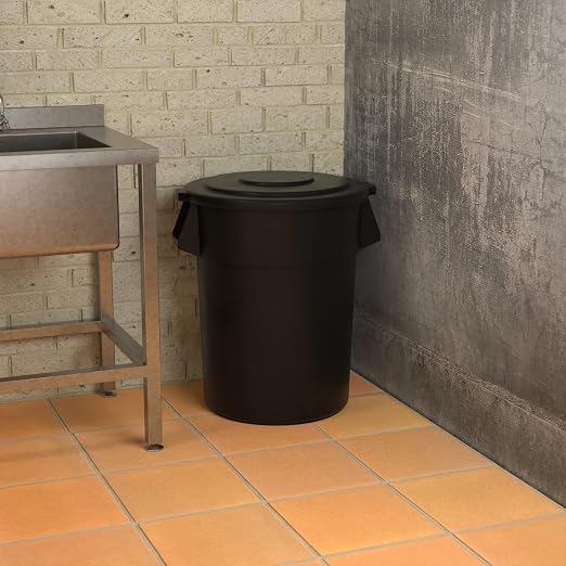 55 Gallon Black Round Commercial Trash Can - Image 4