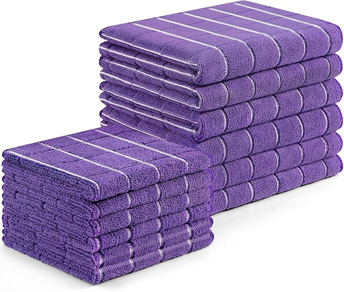 Homaxy Microfiber Kitchen Towels and Dishcloths Set, 12 Pack Soft and Absorbent by Homaxy